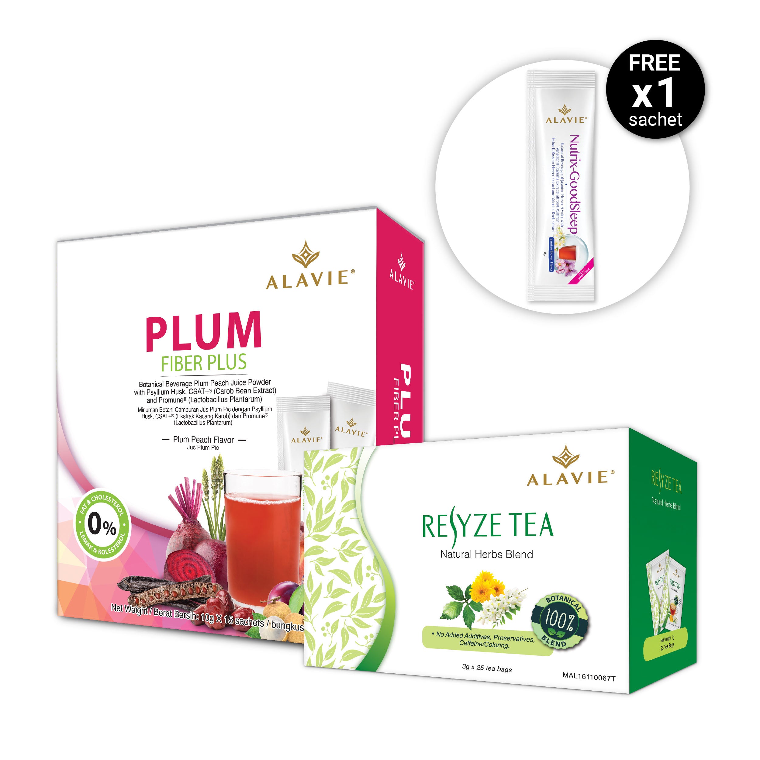 [Limited Bundle] ALAVIE Plum Fiber Plus 15s + ALAVIE Resyze Tea 25s - AlavieHealth.com