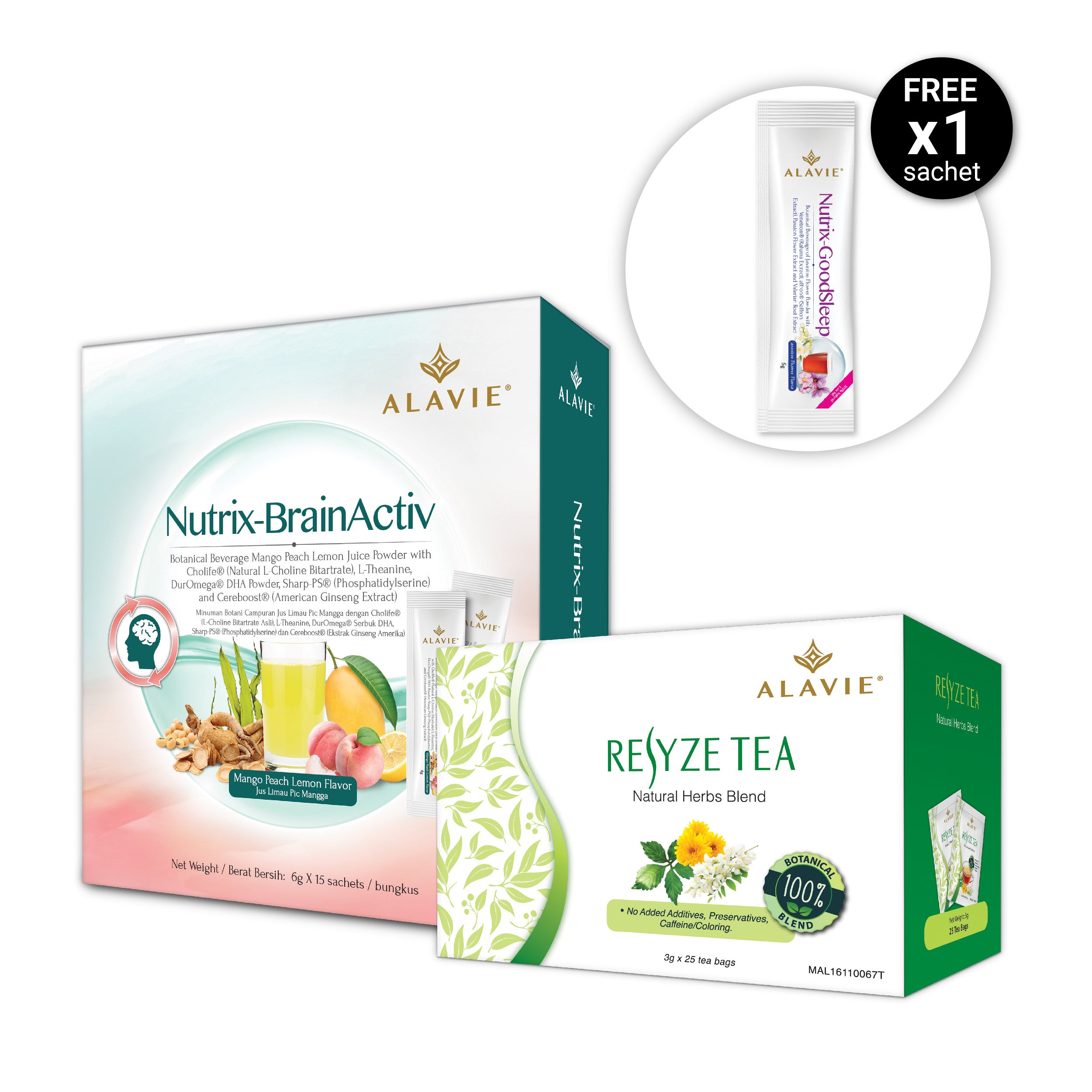 [Limited Bundle] ALAVIE Nutrix-BrainActiv 15s + ALAVIE Resyze Tea 25s - AlavieHealth.com